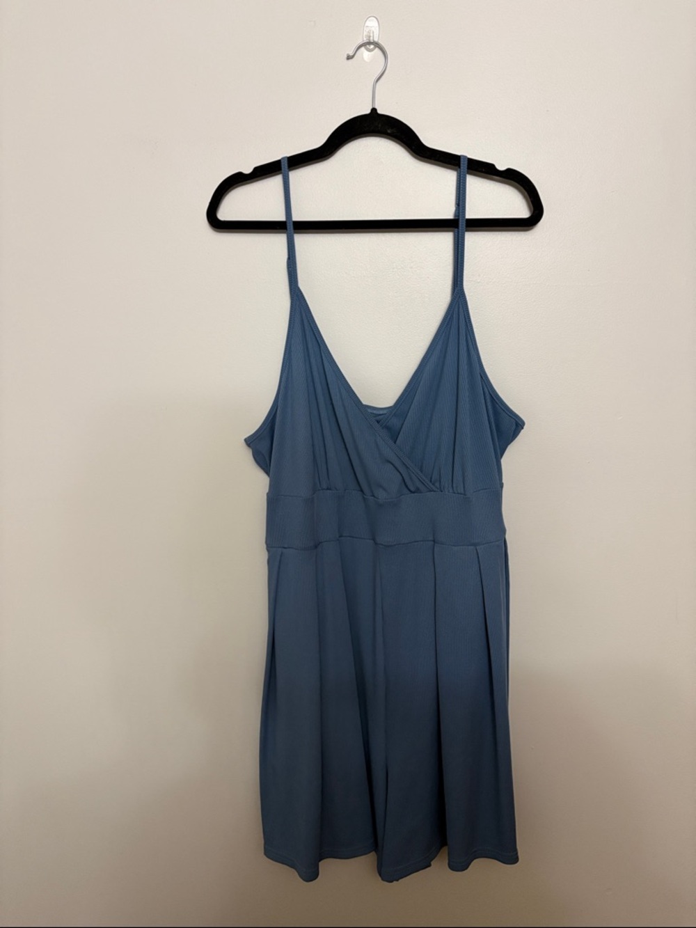 Cider Dusty Blue Spaghetti-Strap Romper